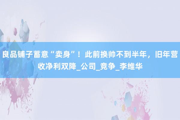 良品铺子蓄意“卖身”！此前换帅不到半年，旧年营收净利双降_公司_竞争_李维华