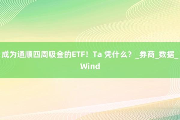 成为通顺四周吸金的ETF！Ta 凭什么？_券商_数据_Wind