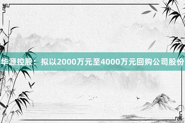 华源控股：拟以2000万元至4000万元回购公司股份