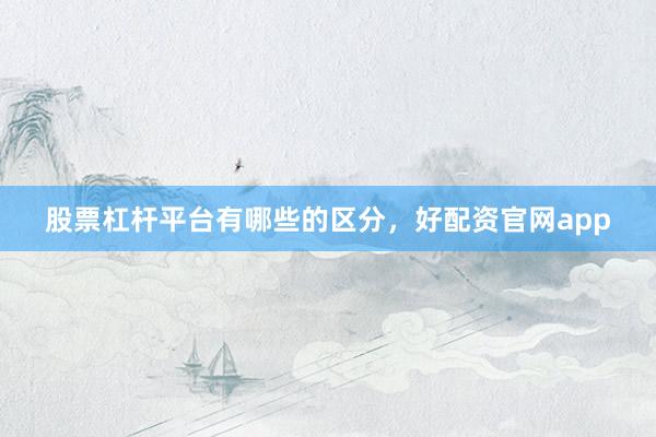 股票杠杆平台有哪些的区分，好配资官网app