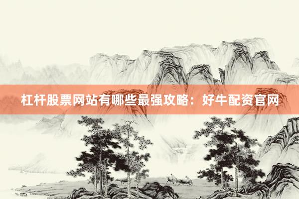 杠杆股票网站有哪些最强攻略：好牛配资官网