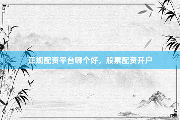 正规配资平台哪个好，股票配资开户